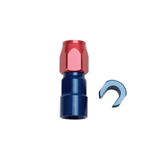 Russell 611250 Hose End. 5/16 inch SAE Quick Disc. Fml to #6 Hose. Str.. Red/Blu Anodized