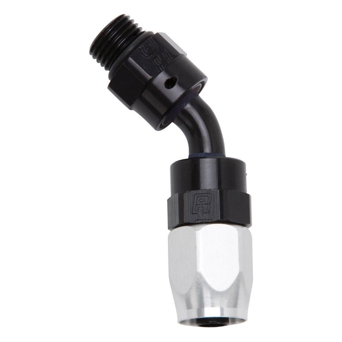 Russell 612443 Hose End; Radius Port; 45?, -6AN inlet, -6AN out; Black Finish
