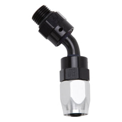 Russell 612443 Hose End; Radius Port; 45?, -6AN inlet, -6AN out; Black Finish