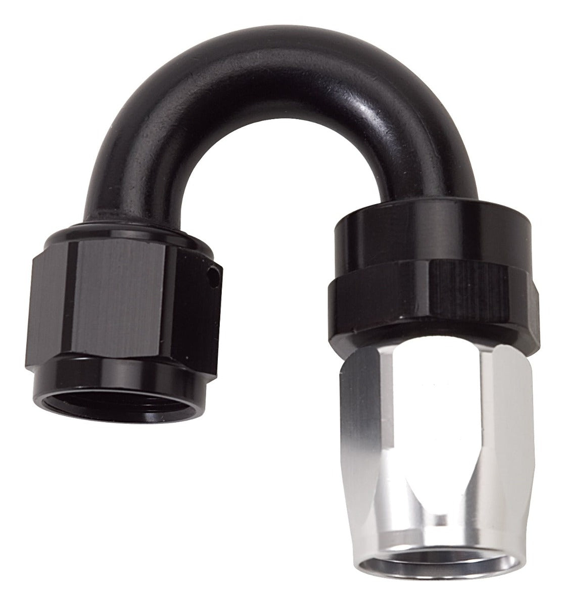 Russell 613503 Hose End  #6 AN. Swivel 180? Tight Radius Clear/Black Anodized
