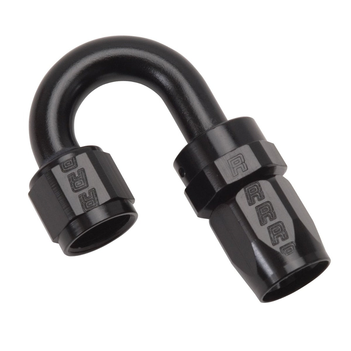 Russell 613515 Full Flow Swivel Hose End 180 deg -8 AN Tight Radius ALL Black Finish
