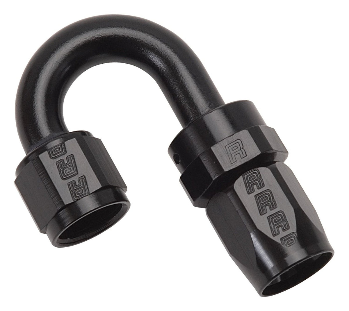 Russell 613525 Full Flow Swivel Hose End 180 deg -10AN Tight Radius ALL Black Finish