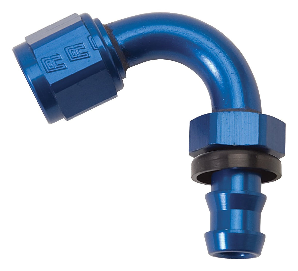 Russell 626040 Twist Lok Hose End Tight Radius #8 150 Degree Anodized