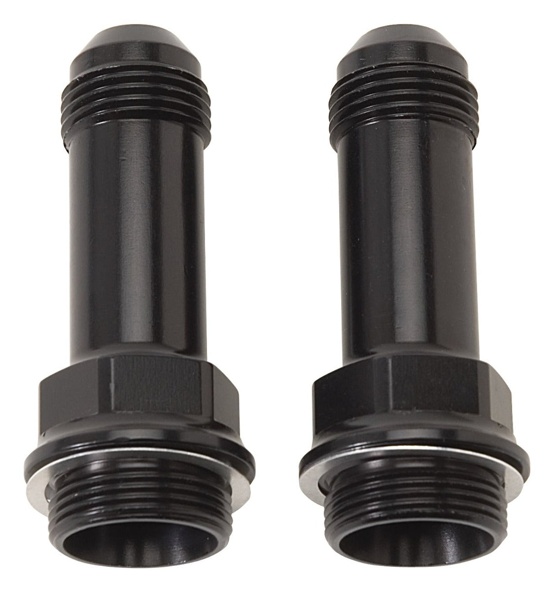 Russell 640363 7/8 inch -20 X -6AN Male Flare Extended Carb Fitting w/ Reduced Hex Black