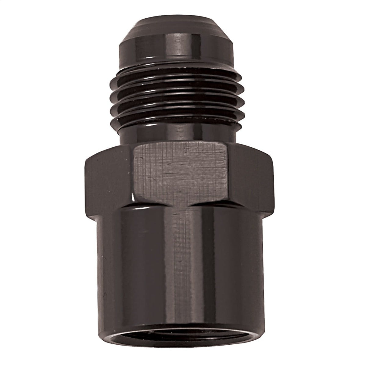 Russell 640823 Adapter Fitting M14 X 1.5 Female O-Ring Port To -6 AN Flare Black Anodize