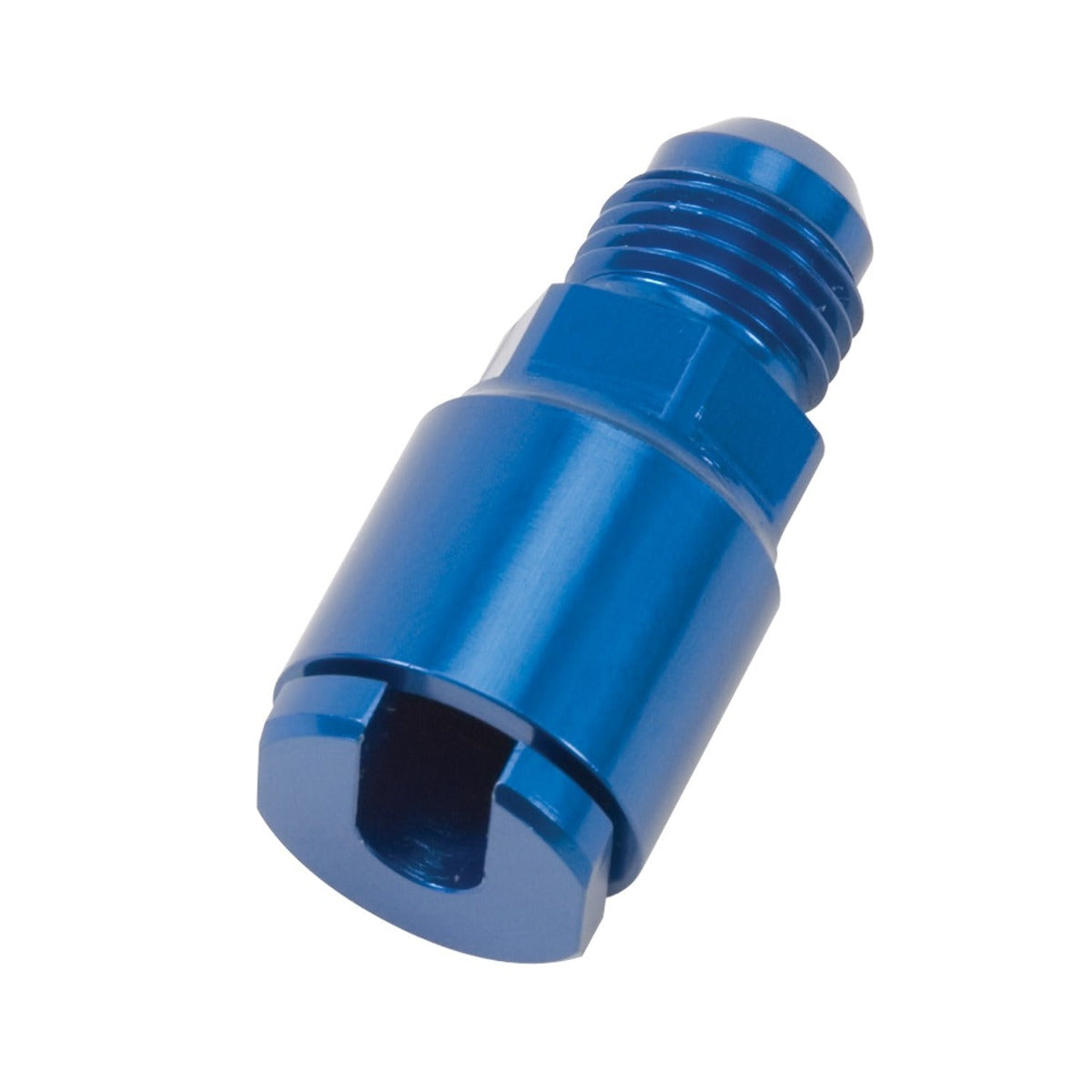 Russell 641300 Fuel Fitting #6 AN Male to 1/4 inch EFI Female Blue Anodized