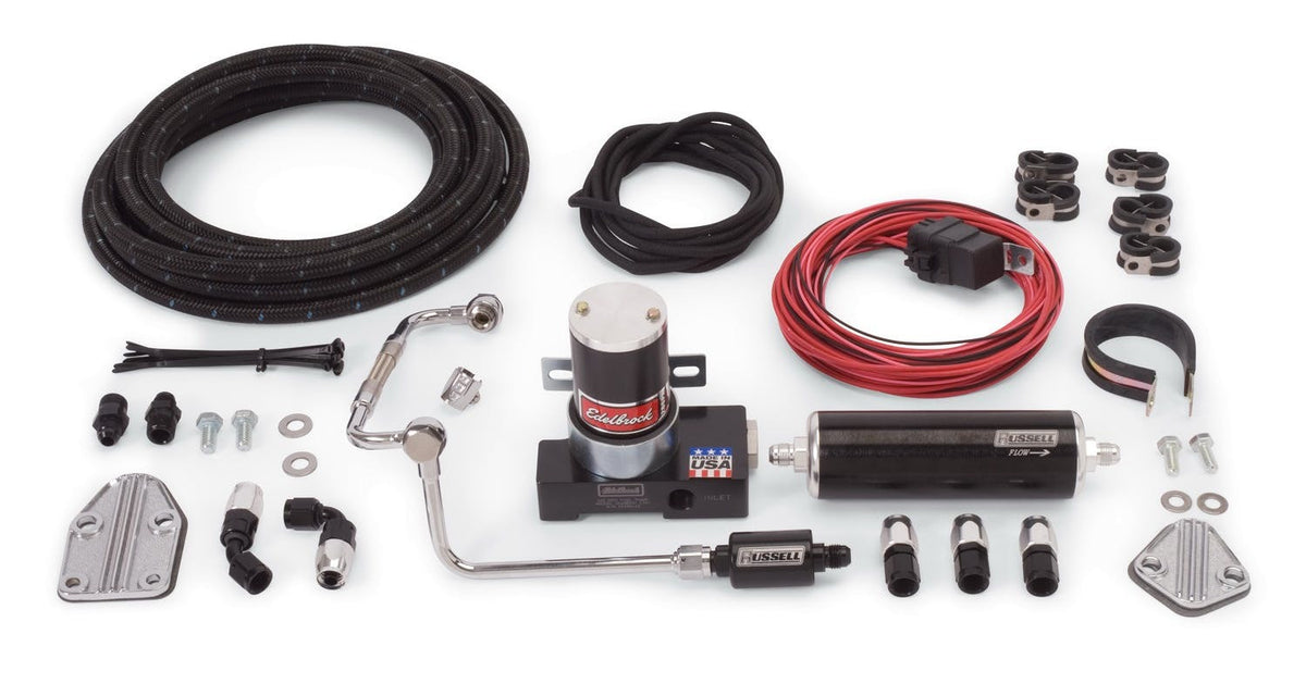 Russell 641583 Complete Carb plumbing kit. Dual Feed Edelbrock Thunder series AVS carbs. C