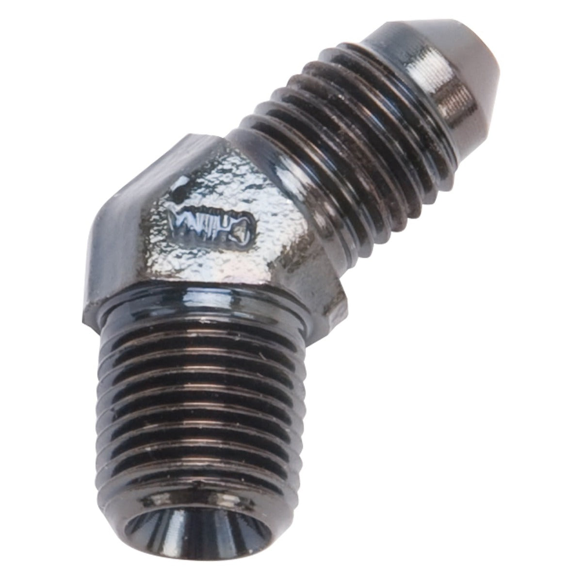Russell 642933 Fitting  Steel -3AN to 1/8 NPT 45? Black
