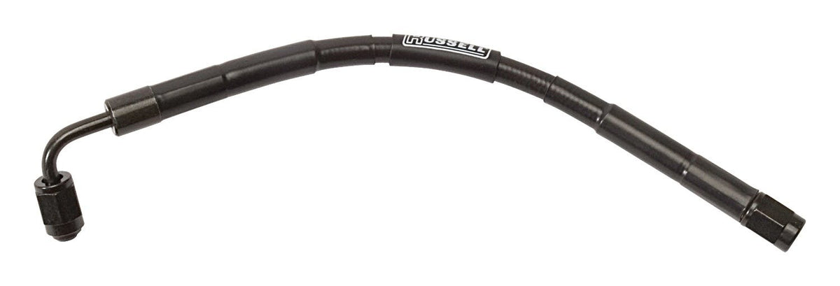 Russell 655243 Universal DOT Brake Hose #3 90deg to #3 Straight 16in length Black