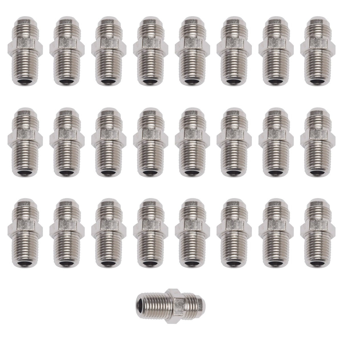 Russell 660439 25 Pc Bulk Pkg -4 An Male Flare To 1/4 NPT Endura Straight Adapter