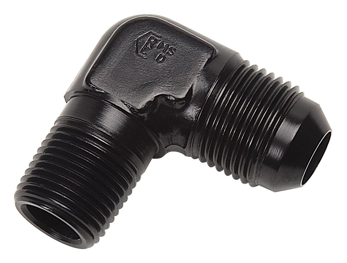 Russell 660833 -6 AN 1/8 inch NPT 90? Black Flare to Pipe Adapter