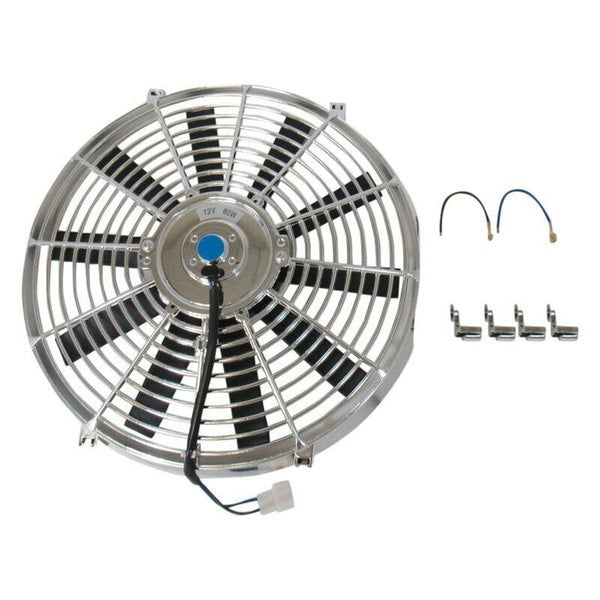 Racing Power Company R1204C 14 inch universal straight blade cooling fan/chrome