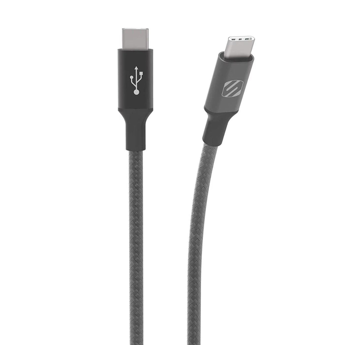 Scosche CCB4-SP 4? Black Braided Dual USB-C? Charge and Sync Cable
