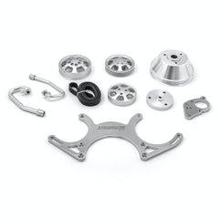 Speedmaster 1-415-001-01 Aluminum Serpentine Complete Engine Pulley Kit [Polished]