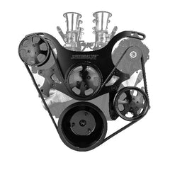 Speedmaster 1-415-002-02 Aluminum Serpentine Complete Engine Pulley Kit [Black]