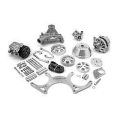 Speedmaster 1-673-001-02 Aluminum Complete Serpentine Belt Drive System Kit [Polished]