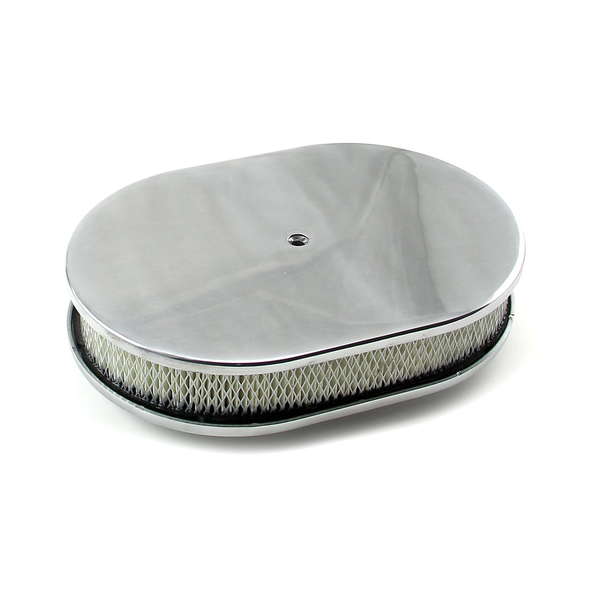 Speedmaster PCE104.1007 12 x 2 Oval Plain Polished Aluminum Air Cleaner Kit