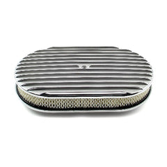Speedmaster PCE104.1014 15 x 2 Oval Classic Finned Polished Aluminum Air Cleaner Kit