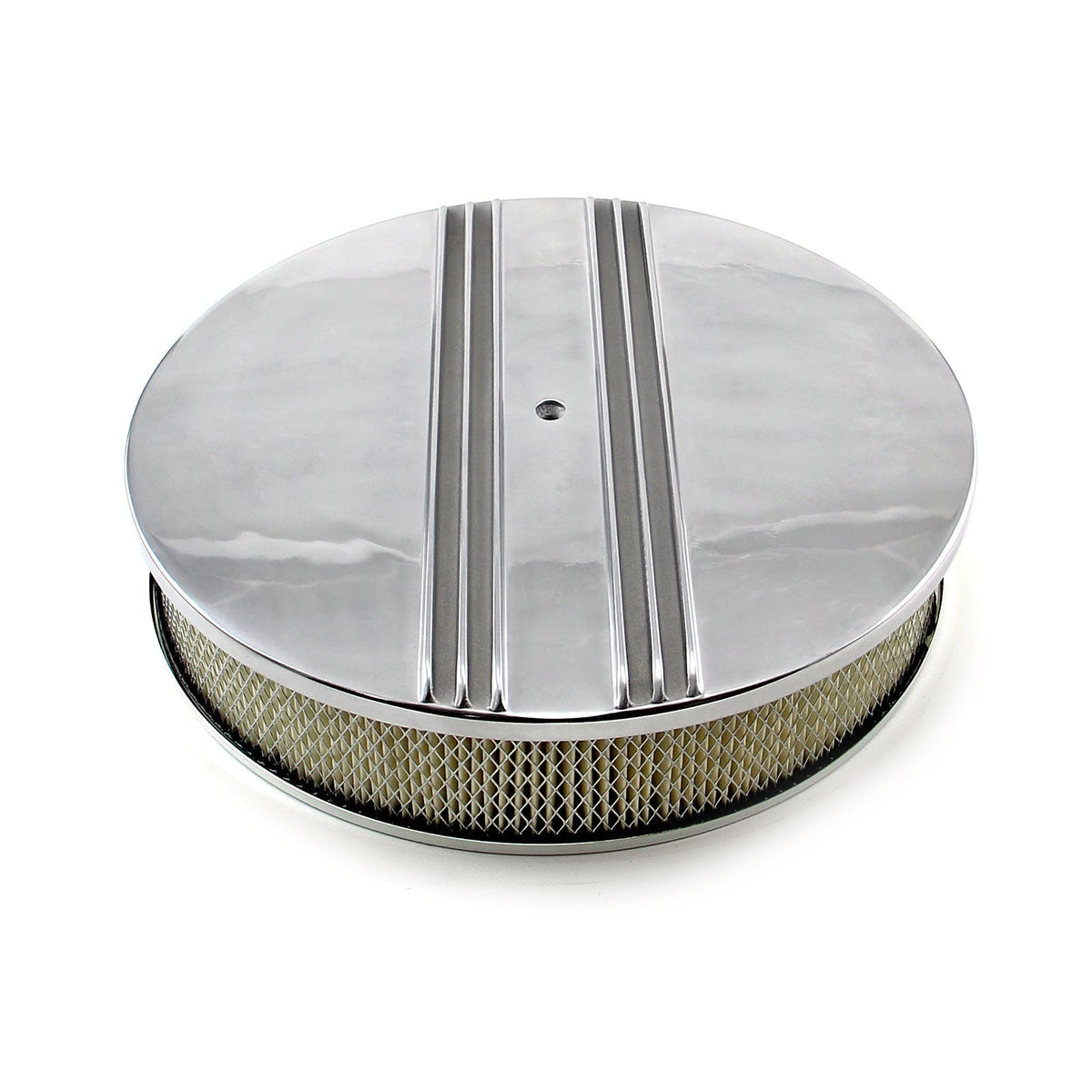 Speedmaster PCE104.1016 14 Classic Finned Polished Aluminum Air Cleaner Kit with 3 Element