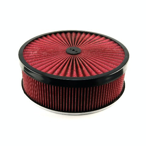 Speedmaster PCE104.1036 14 x 4 Washable Element Extreme Top w/Black Ring Flat Base Air Cleaner Kit