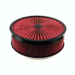 Speedmaster PCE104.1036 14 x 4 Washable Element Extreme Top w/Black Ring Flat Base Air Cleaner Kit