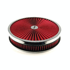 Speedmaster PCE104.1046 14 x 2 Washable Element Extreme Top w/Chrome Ring Flat Base Air Cleaner Kit