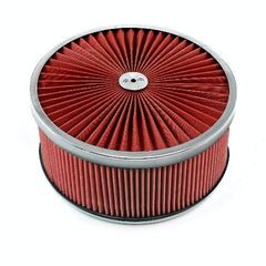 Speedmaster PCE104.1049 14 x 6 Washable Element Extreme Top w/Chrome Ring Flat Base Air Cleaner Kit
