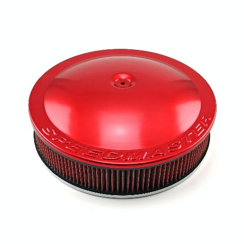 Speedmaster PCE104.1051 14 x 3 Washable Element Speedmaster Drop Base Aluminum Air Cleaner Red
