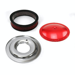 Speedmaster PCE104.1055 14 x 3 Washable Element Speedmaster Flat Base Aluminum Air Cleaner Red