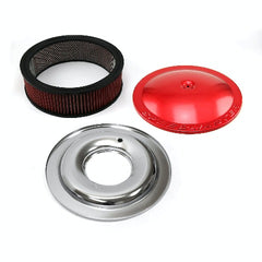 Speedmaster PCE104.1056 14 x 4 Washable Element Speedmaster Flat Base Aluminum Air Cleaner Red