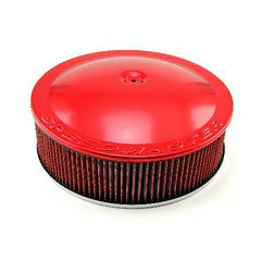 Speedmaster PCE104.1056 14 x 4 Washable Element Speedmaster Flat Base Aluminum Air Cleaner Red