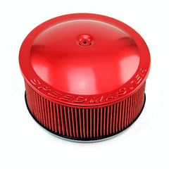Speedmaster PCE104.1057 14 x 6 Washable Element Speedmaster Flat Base Aluminum Air Cleaner Red