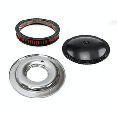 Speedmaster PCE104.1062 14 x 2 Washable Element Speedmaster Flat Base Aluminum Air Cleaner Black