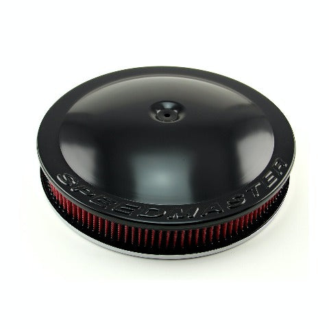 Speedmaster PCE104.1062 14 x 2 Washable Element Speedmaster Flat Base Aluminum Air Cleaner Black