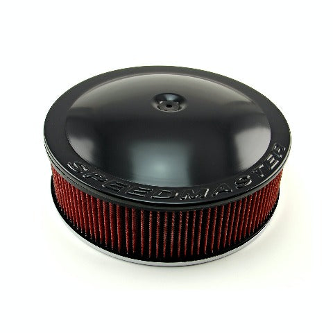 Speedmaster PCE104.1064 14 x 4 Washable Element Speedmaster Flat Base Aluminum Air Cleaner Black