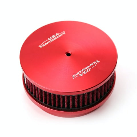 Speedmaster PCE104.1086 6 x 2 Washable Filter Billet Aluminum Air Cleaner Assembly Kit - Red