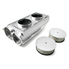 Speedmaster PCE106.1001 Polished Aluminum Fabricated Dual Carburetor Hood Scoop