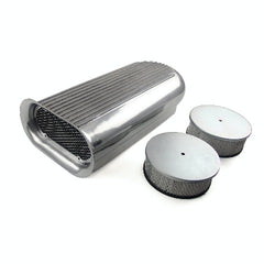 Speedmaster PCE106.1002 Polished Aluminum Dual Carburetor Hilborn Style Hood Scoop