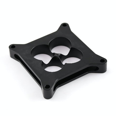 Speedmaster PCE120.1015 1 Aluminum 4150 CNC Machined Carburetor Spacer Square Bore 4 Port - Black