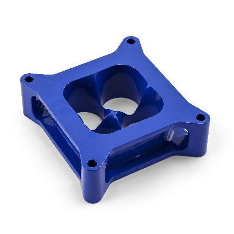 Speedmaster PCE120.1017 2 Aluminum 4150 CNC Machined Carburetor Spacer Square Bore 4 Port - Blue