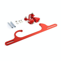 Speedmaster PCE124.1015 Carburetor Throttle Cable Bracket Kit w/ Return Springs - Billet Red