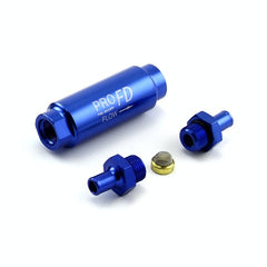 Speedmaster PCE132.1008 Inline Billet Aluminum Fuel Filter 3/8 NPT - 3/8 NPT Male Blue