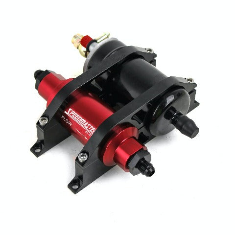Speedmaster PCE142.1005 Fuel Pump and Filter Dual Mounting Bracket Set Black Anodized Aluminum