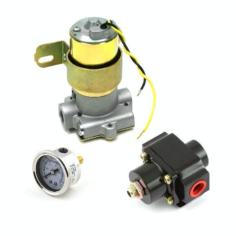 Speedmaster PCE145.1023 95 Gph Electric Fuel Pump Black Regulator and Gauge Combo Kit