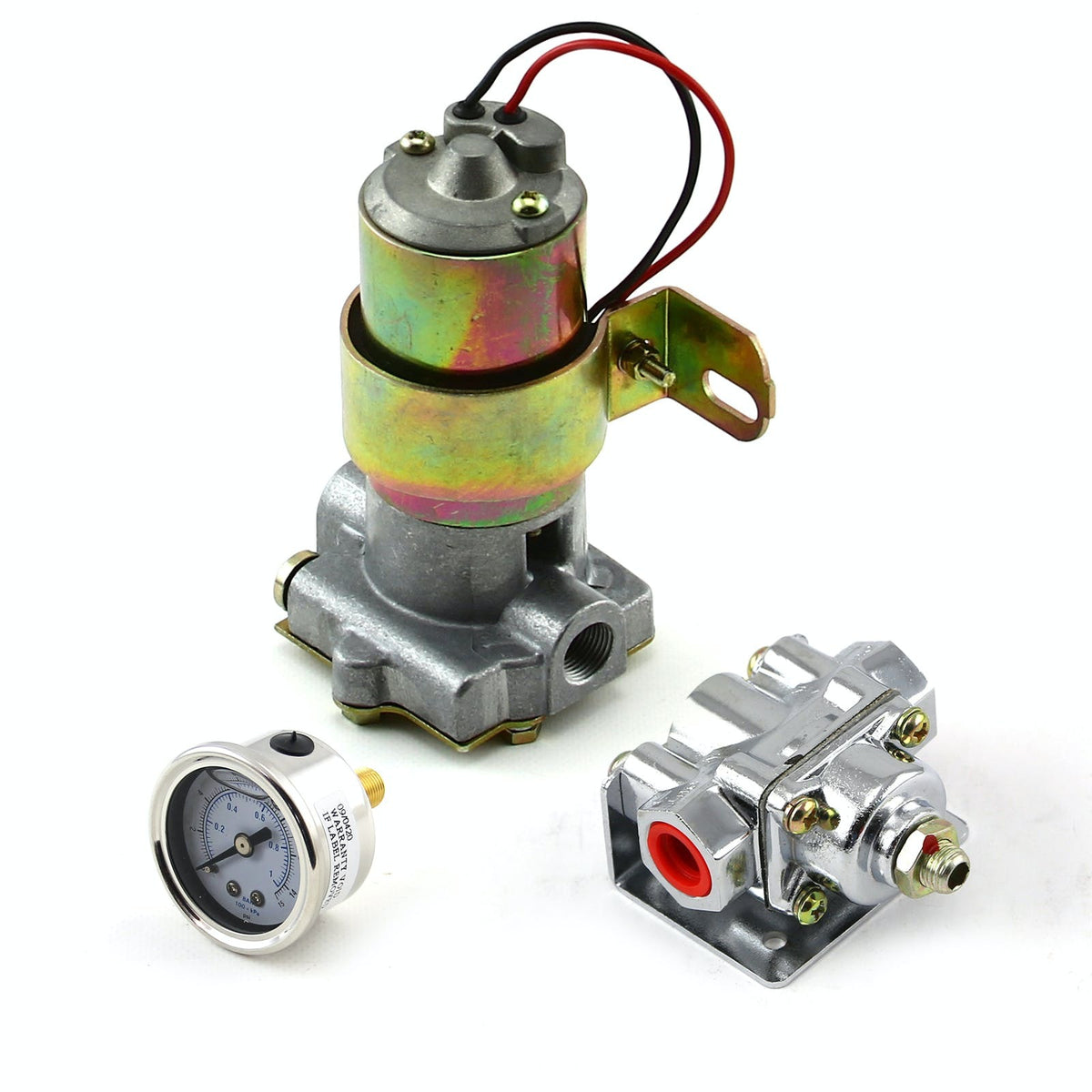 Speedmaster PCE145.1028 140 Gph Electric Fuel Pump Chrome Regulator and Gauge Combo Kit