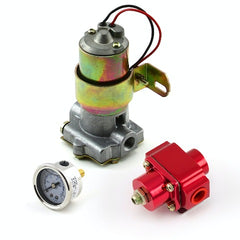 Speedmaster PCE145.1029 140 Gph Electric Fuel Pump Red Regulator and Gauge Combo Kit