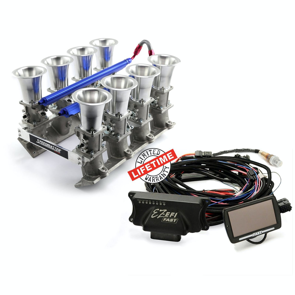 Speedmaster PCE148.1075 EFI Manifold and FAST EZ-EFI 2.0 Self-Tuning Fuel Injection System