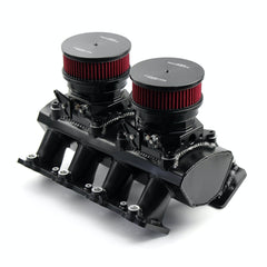 Speedmaster PCE148.1109 Fabricated EFI Twin Throttle Body Intake Manifold Kit Black