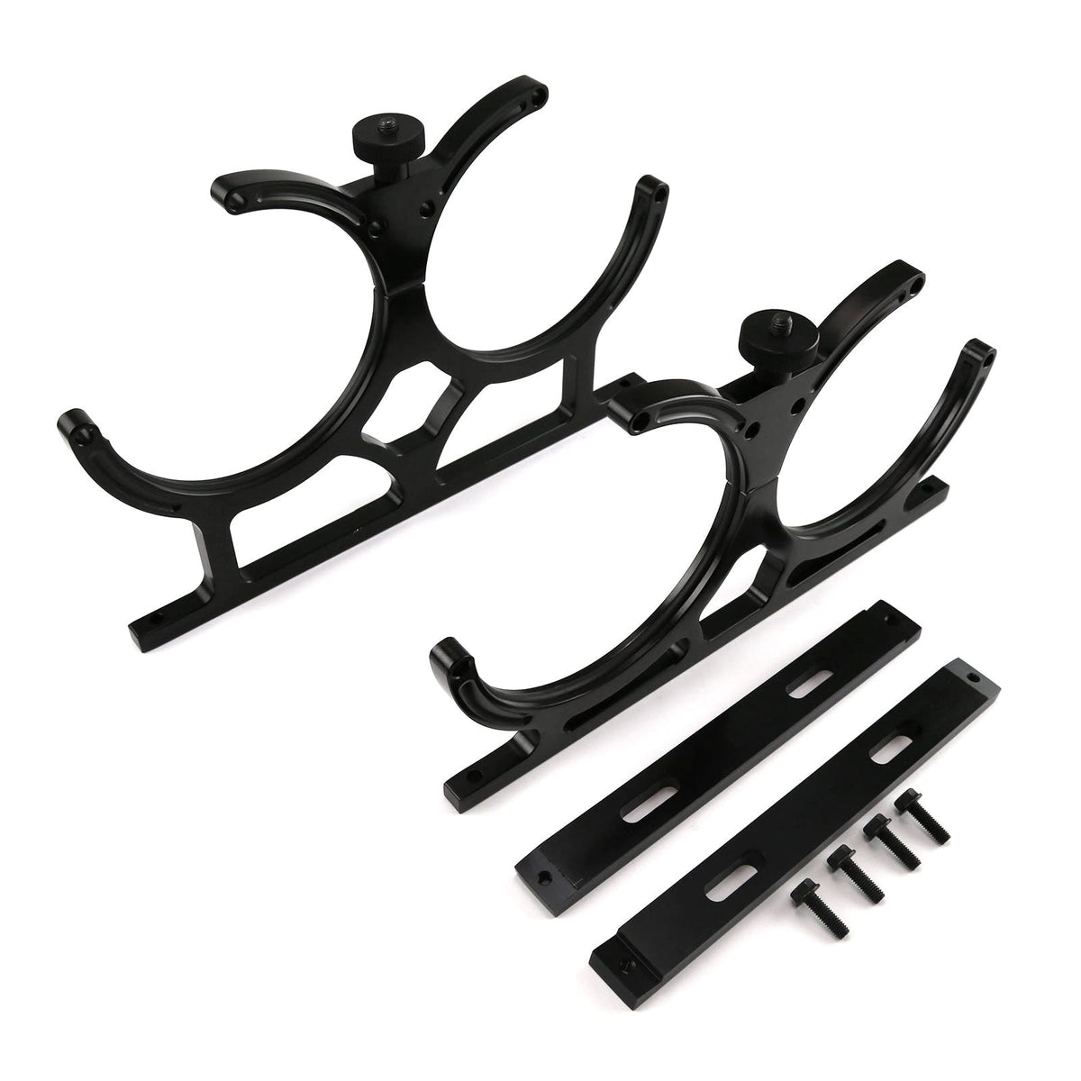 Speedmaster PCE150.1004 Nitrous Oxide Nos Black Billet Aluminum Dual / Double Bottle Holder Bracket