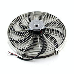 Speedmaster PCE185.1016 16 Reversable 12V S Blade Radiator Electric Thermo Fan - Big Motor Chrome